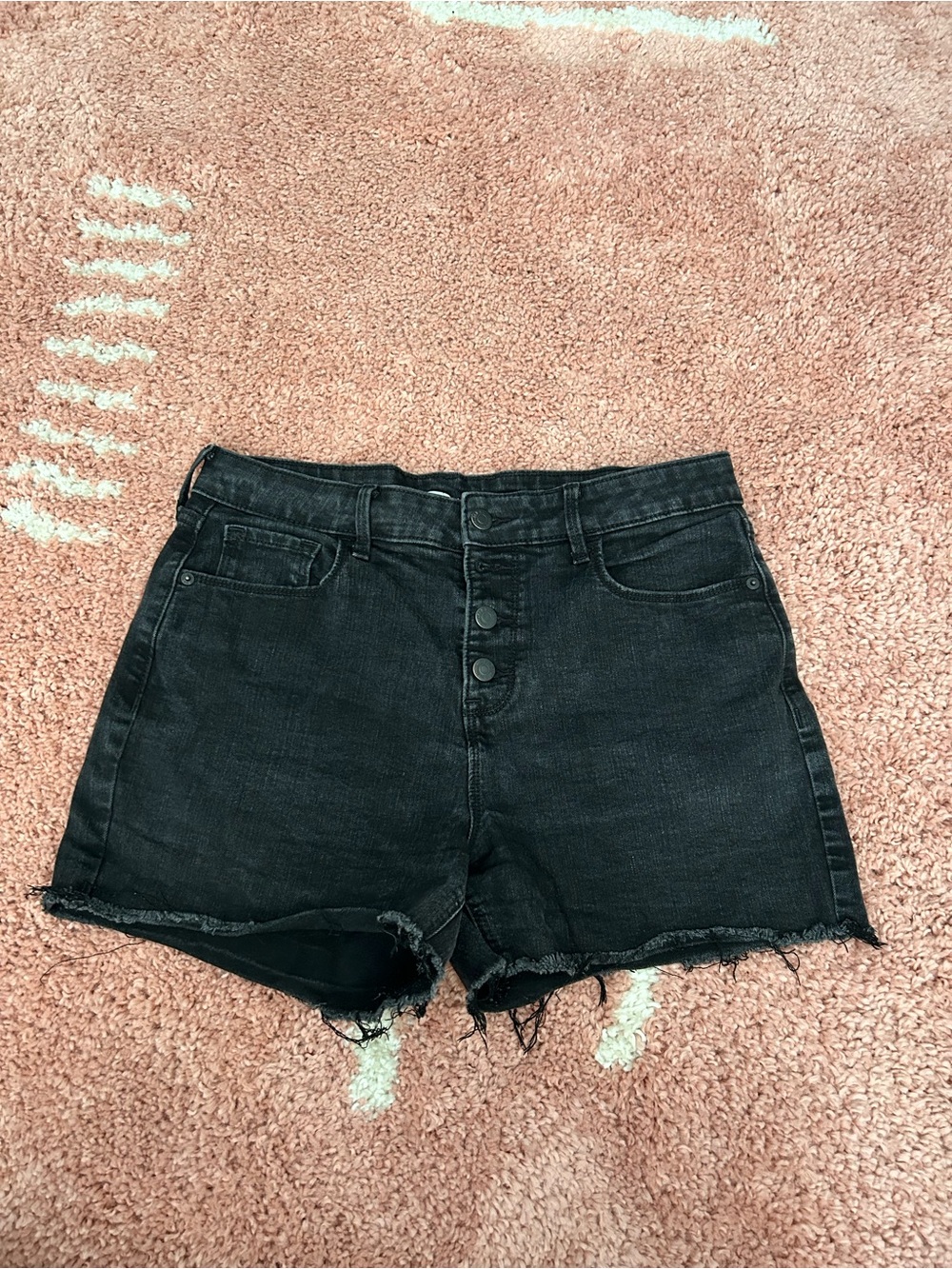 Old Navy Black Distressed High-Rise Jean Shorts